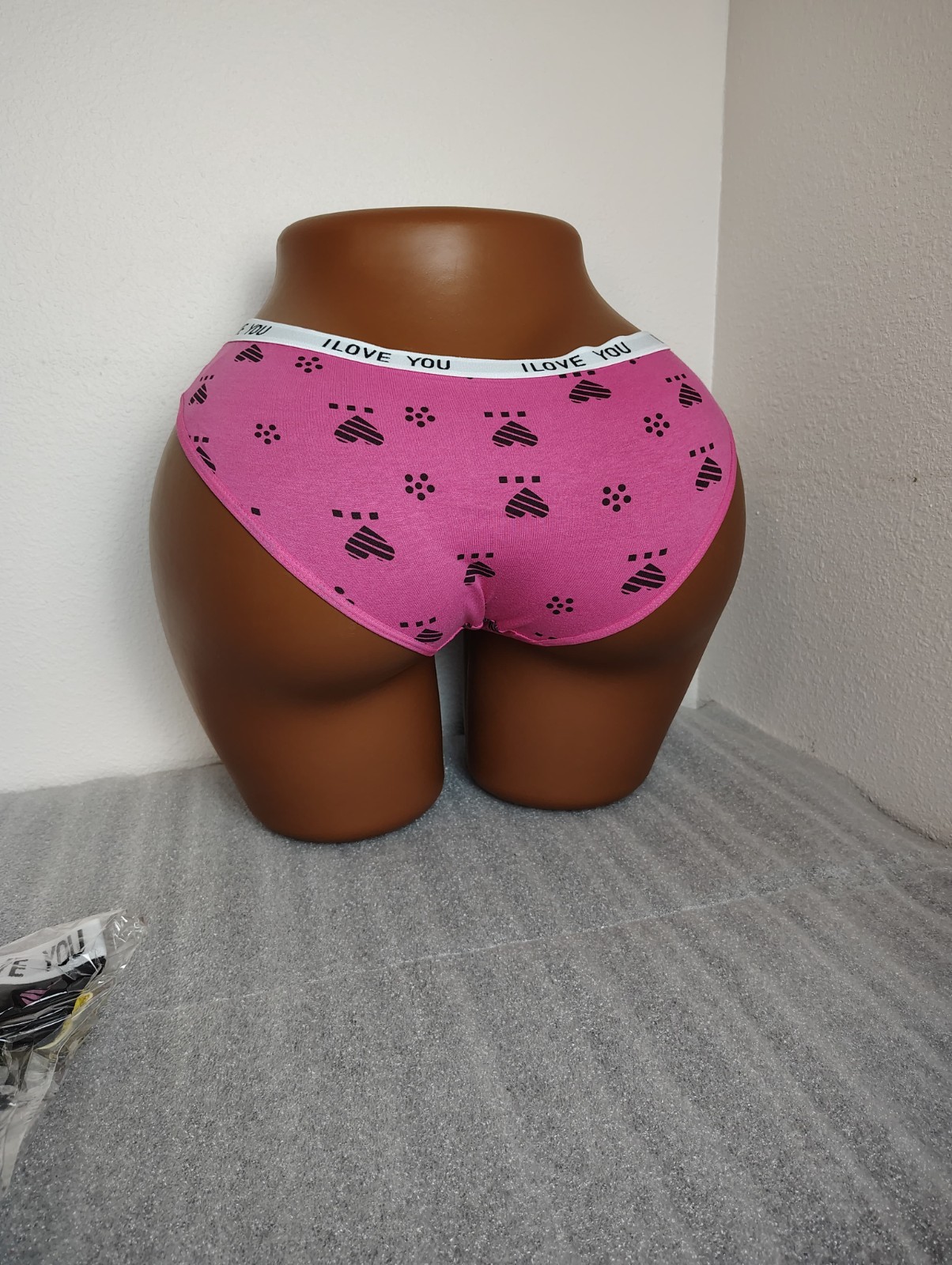 Womens Bikini Panties XL 4 Pack Pink White Black Hearts Love Theme