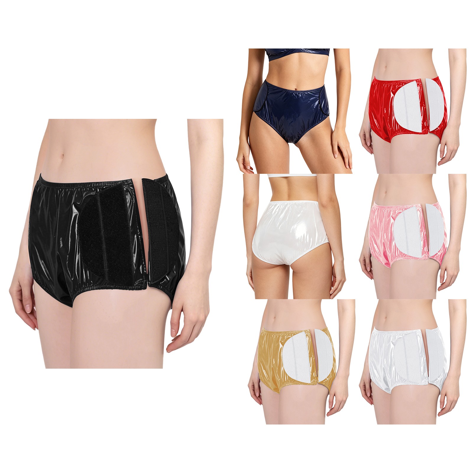 US Women Adjustable Waist Diaper with Stickers Tear Away Washable Underwear