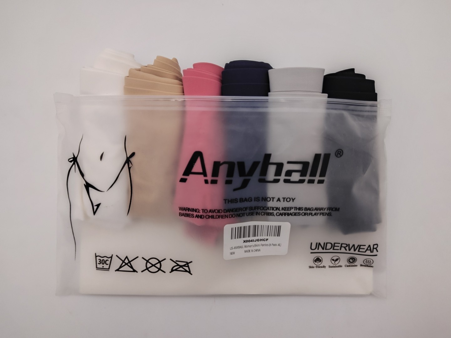 Anyball Women’s Bikini Panties pack of 6 XL