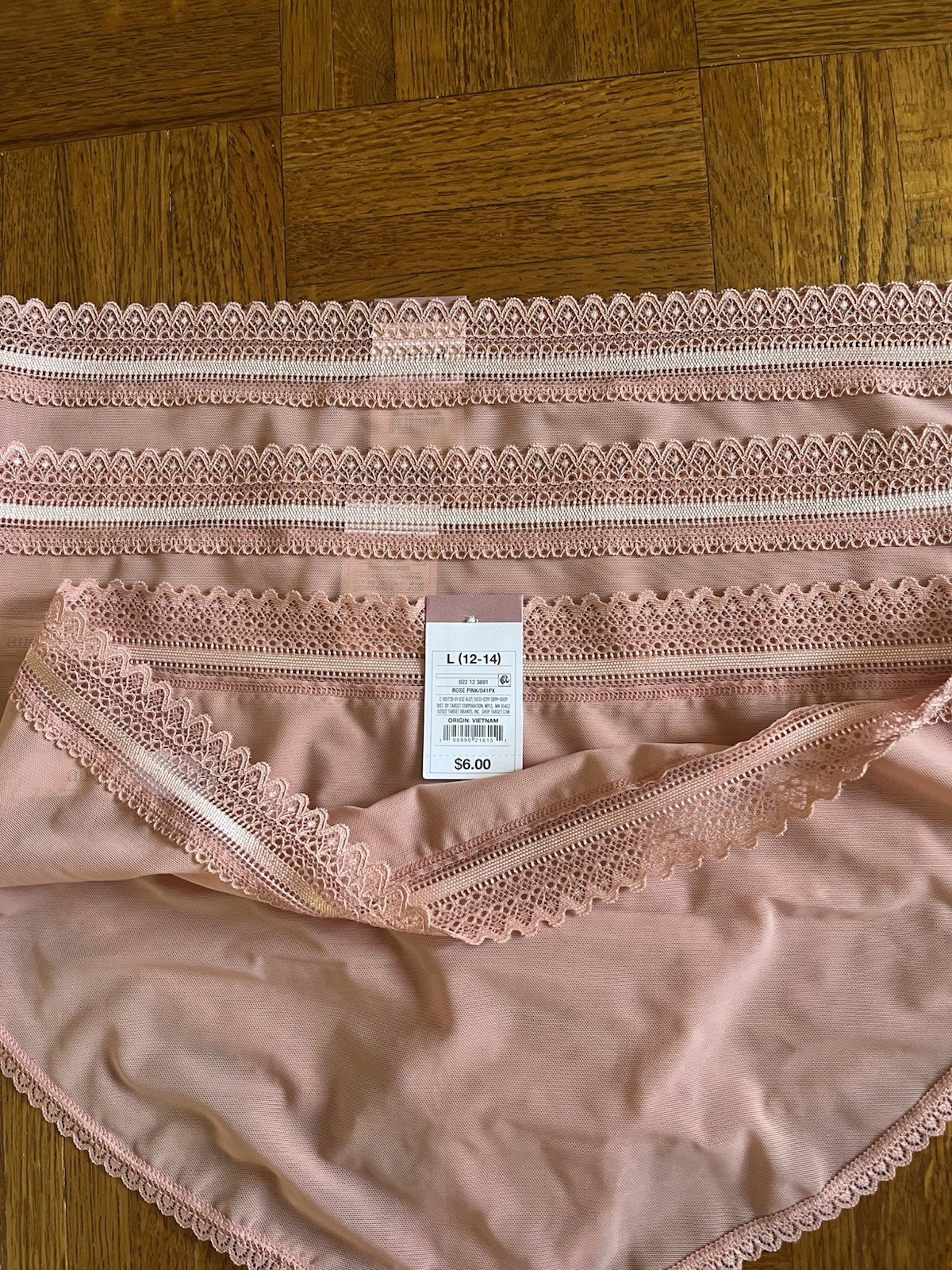 3 PACK Auden Women’s Hipster Panty Underwear Size L (12-14) Rose Pink Brand New