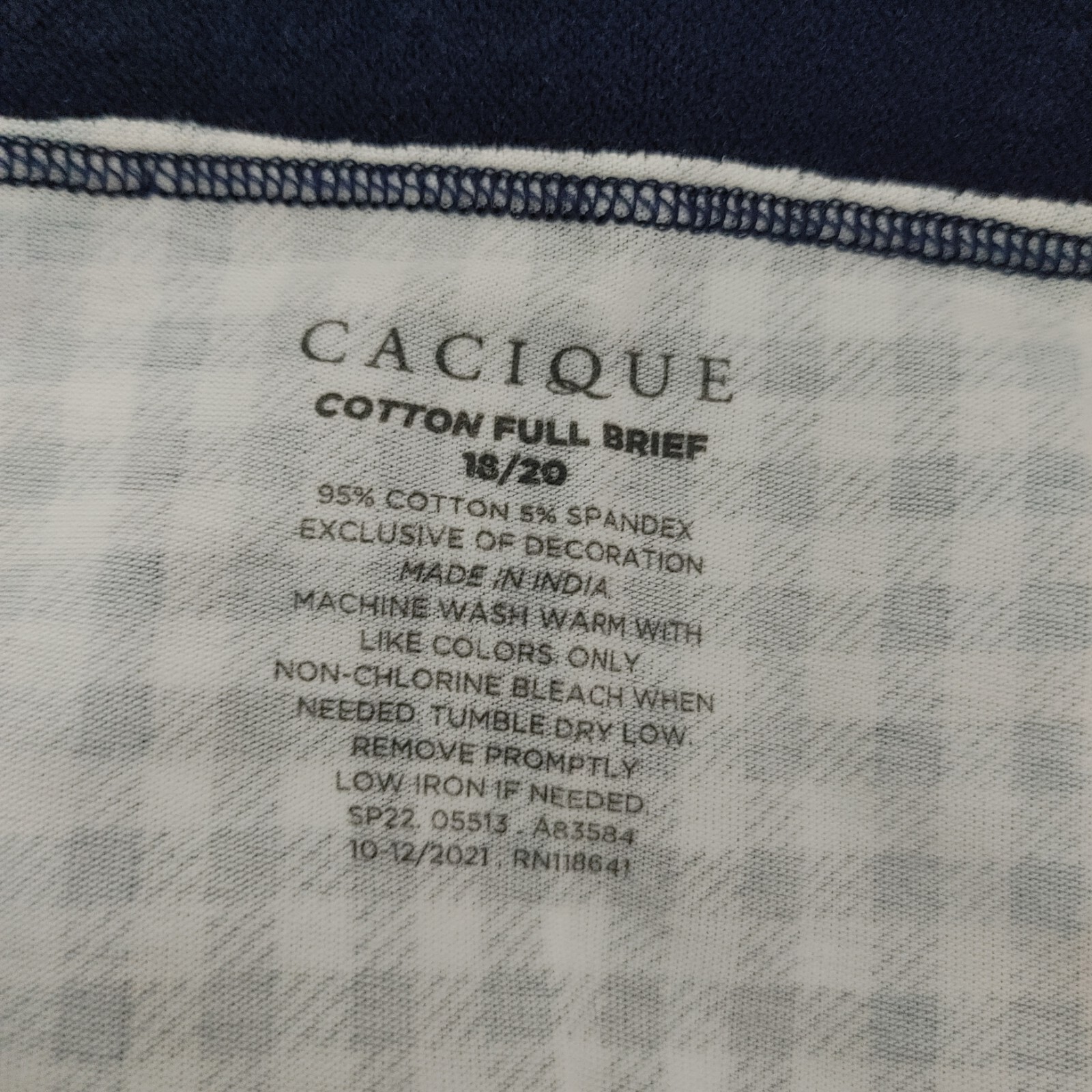 LANE BRYANT CACIQUE COTTON FULL BRIEF PANTIES 18/20 PLUS BLUE OMBRE PLAID CHECK