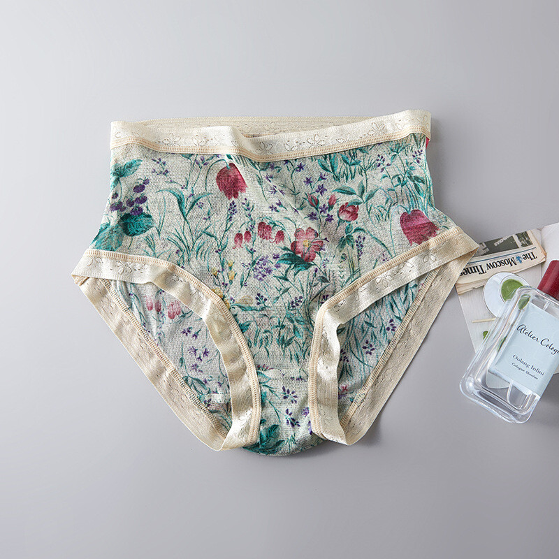 8 Pairs Mulberry Silk Underwear Briefs Silk Lady Panties Perspective Panties new
