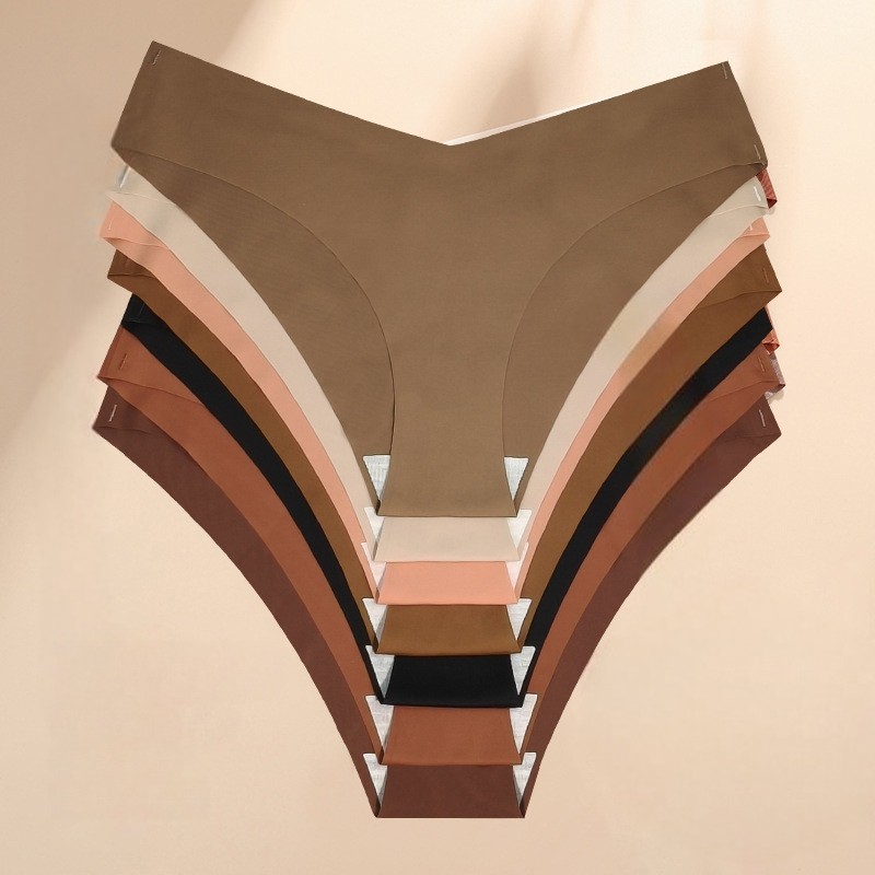 5 Pack Ice Silk Seamless Bikini Panties – Breathable Cotton Gusset Quick Dry