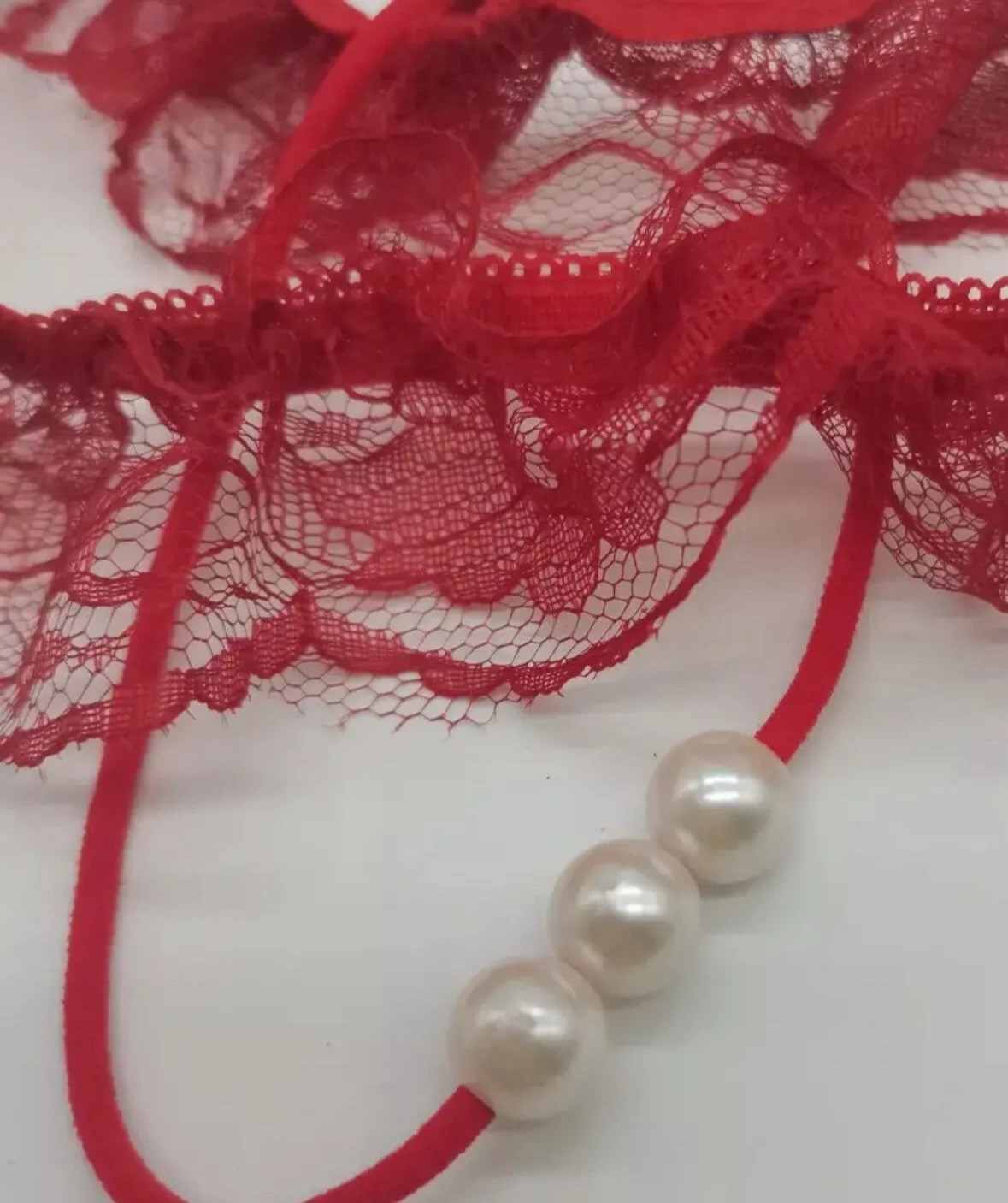 Sexy Women Lace Crotchles Thong G-string Pearl Panties 11 Ladies Underwear
