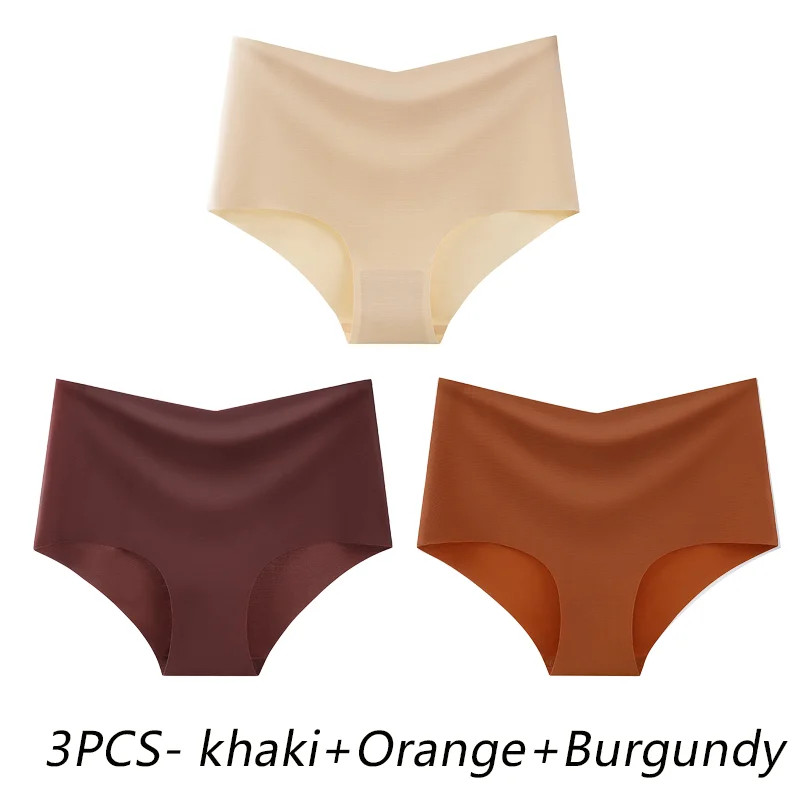 High Waist Seamless Panties Women’s Breathable Soft Underwear S 3XL 3 Pcs