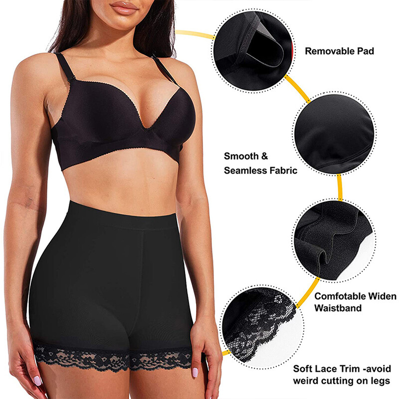 Levantador de glúteos de cintura alta para mujer Boyshorts Ropa interior Slip