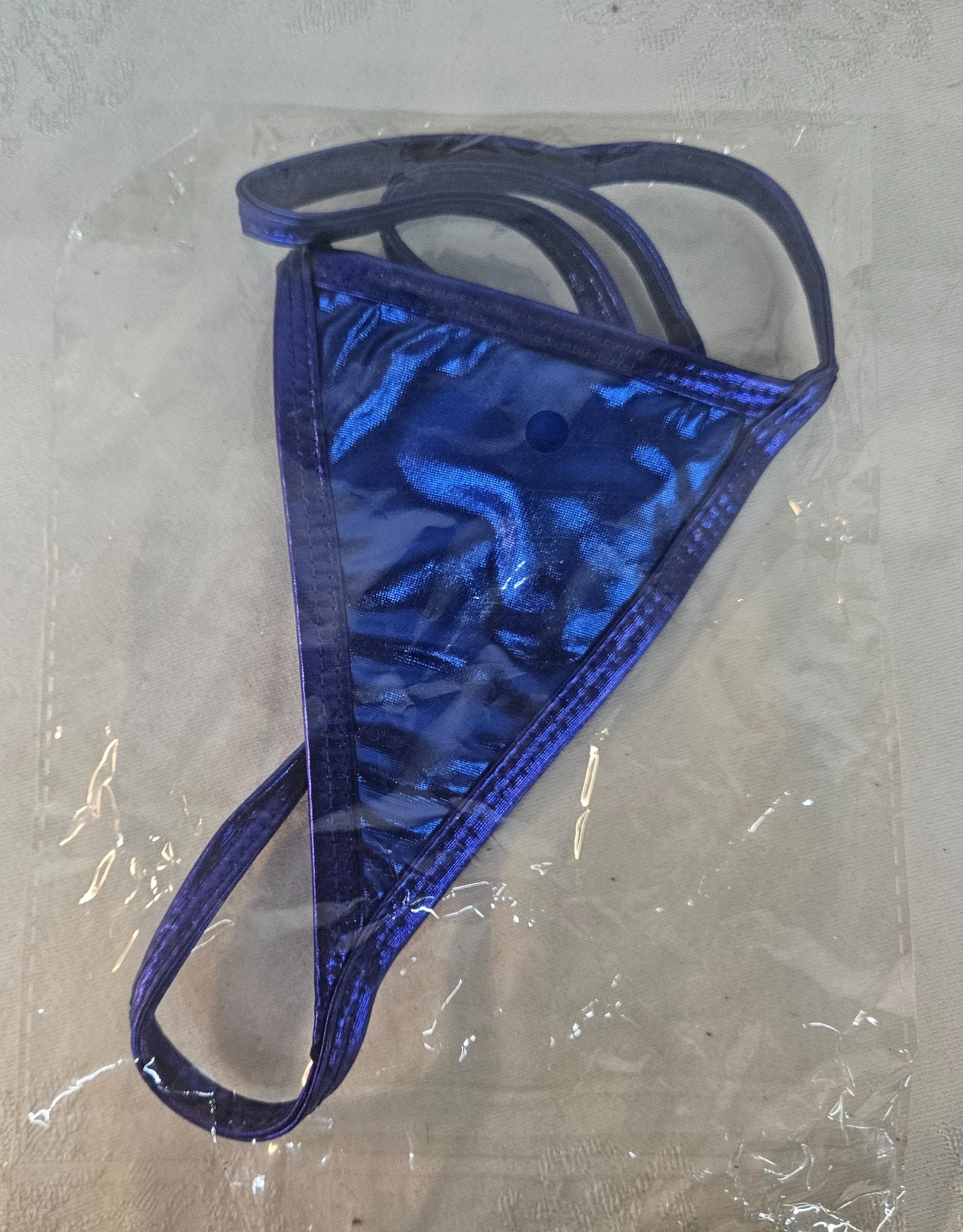 NIP Metallic Blue G-String Panties Size XS-S Skimpy Stripper Panties