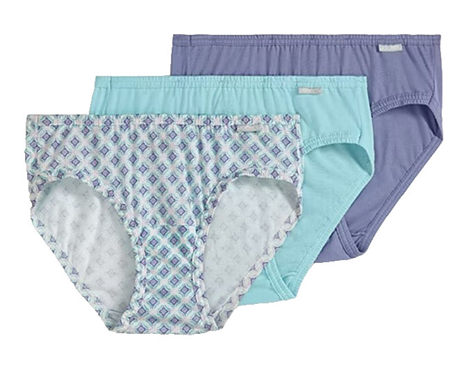 Jockey 3-Pack Elance Bikini Comfort 100% Cotton 1489 Winter Spring Geo 5/S NIP