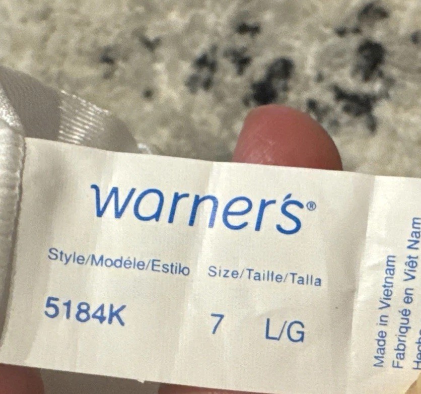 Warner’s Vtg 5184K Nylon White Panties Full Brief Underwear Sz 7 Large Womens