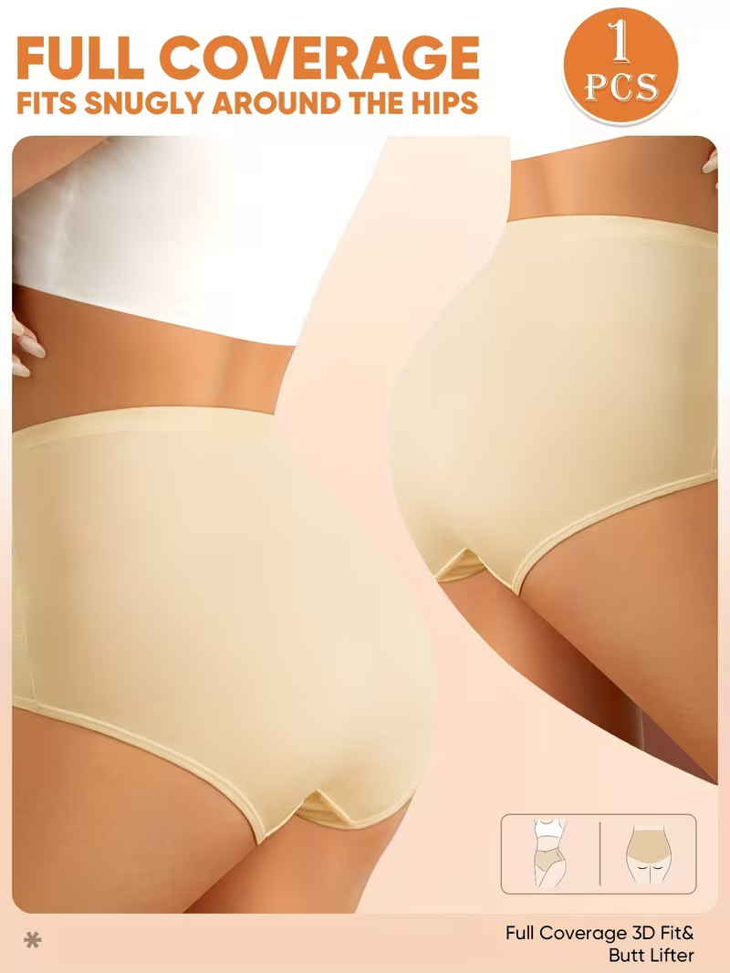 Women’s Simple Solid Color High-Waist Breathable Mesh Triangle Panties size L