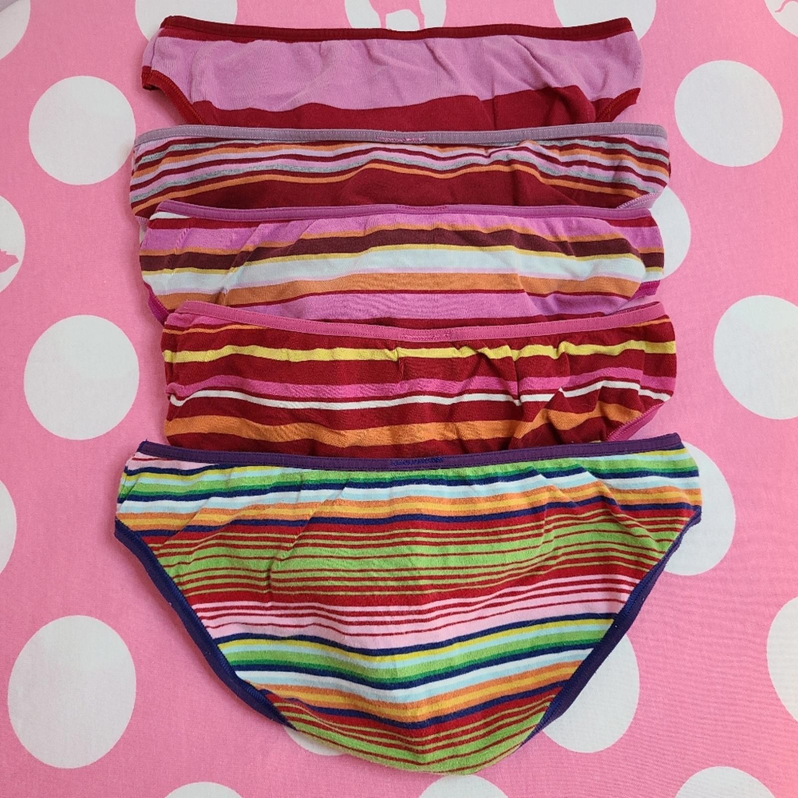 VTG Victoria’s Secret PINK 5pk Rainbow Graphic Cotton Low Rise Bikini Panties XS