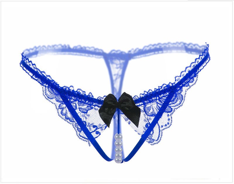 Sexy G-string Bow Micro Lace Thong Panties Lingerie Underwear Crotchles T-back