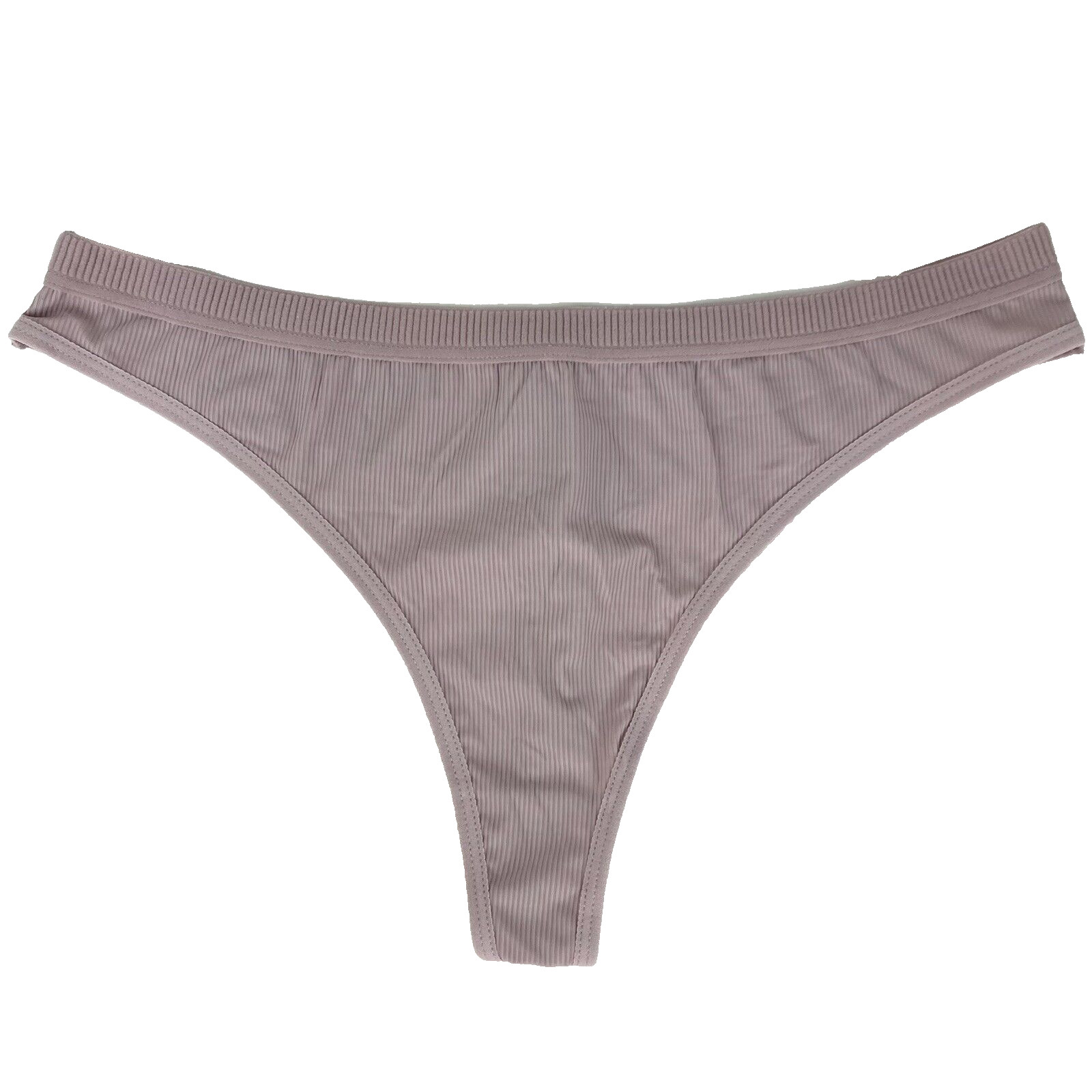 Shein Ribbed Satin Thong Panty Nude Size M With Tag Label