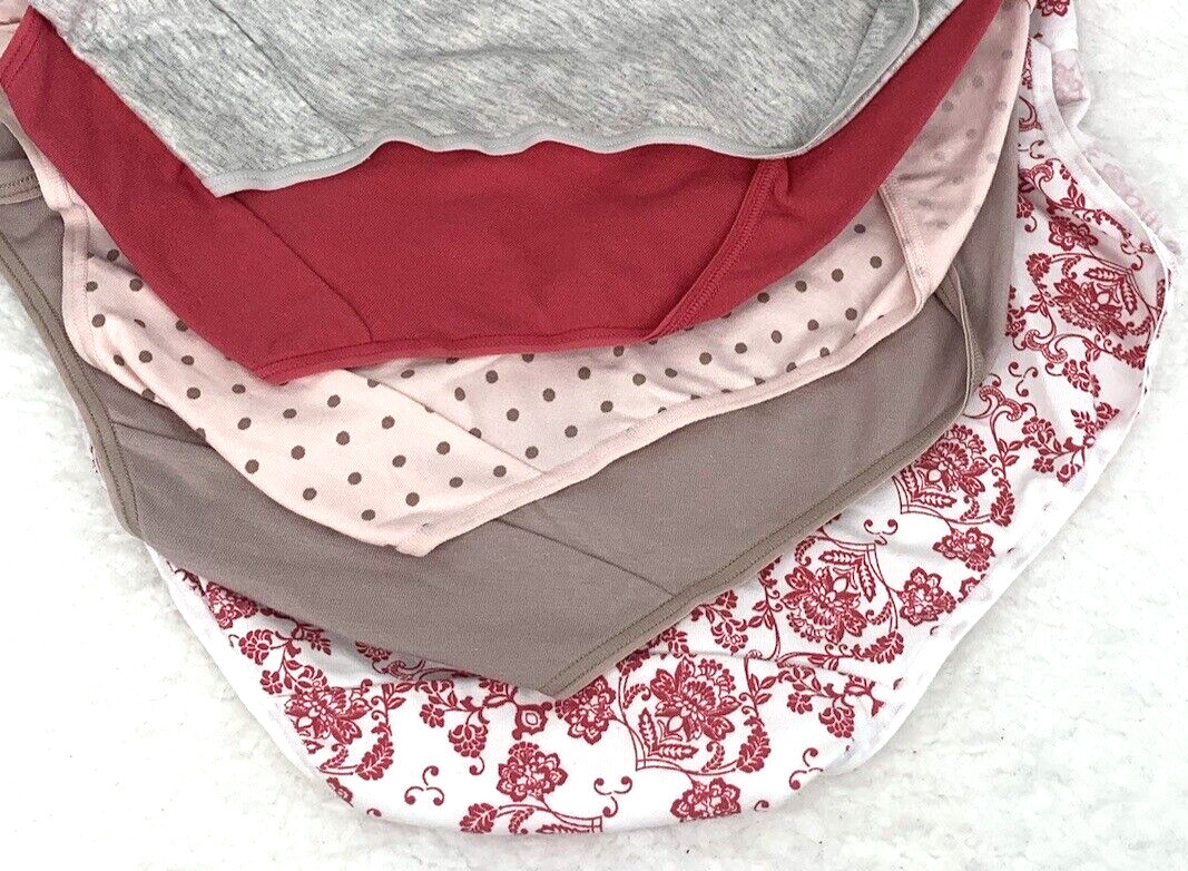 Bali Intimates Women’s Hi-Cut Briefs SZ 9 2XL Cotton 5-Pk Stretch Print Multic..