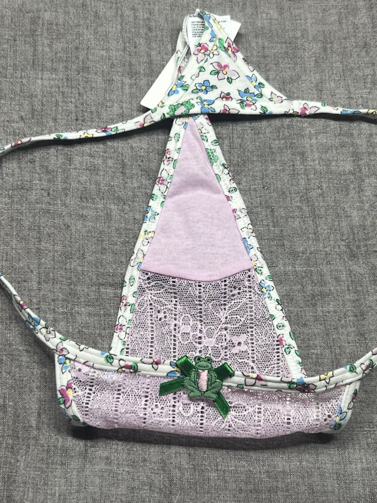 VICTORIAS SECRET INTIMISSIMI VSTRING THONG PANTY FROG FLOWER SMALL EU 38 RARE