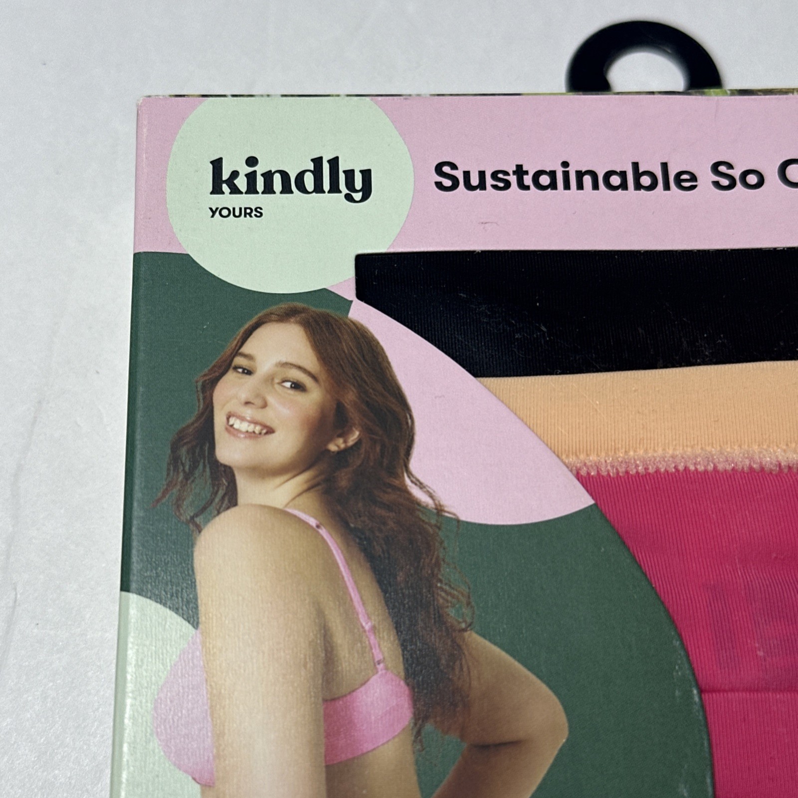 Kindly Yours So Comfy Thong Underwear 4-Pack XXL (20)Pink,Magenta,Stripe,Black