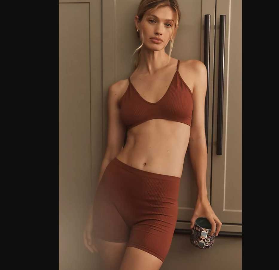 New XXS/XS By Anthropologie The Reegan seamless ribbed boyshorts panties