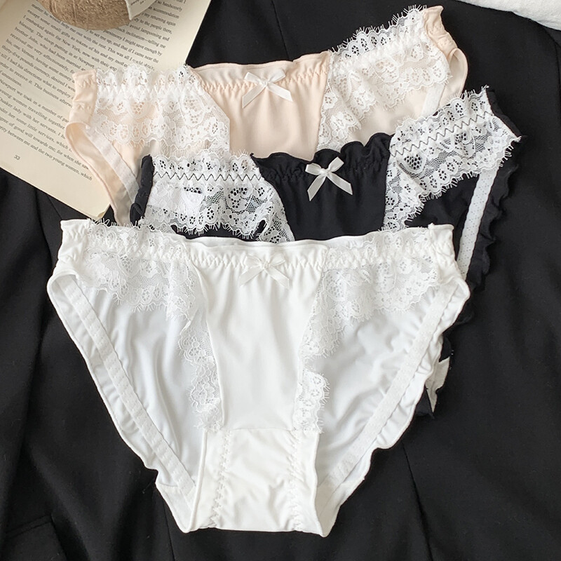 4 Packs Lot Womens Ladies Lace Panties Briefs Vintage Sexy Underwear Lingeries