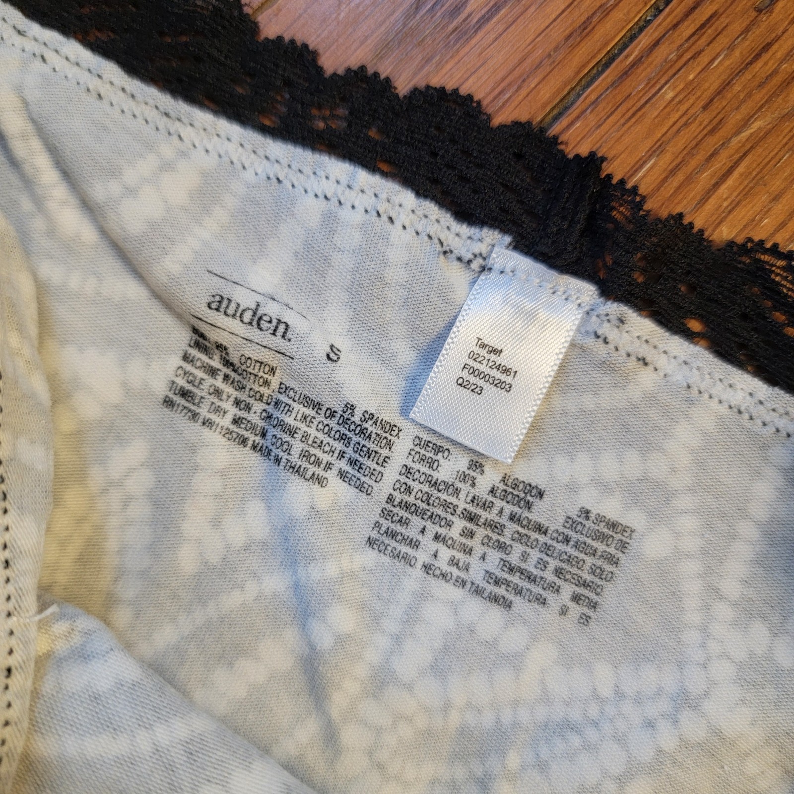 (3) Auden Womens Small (4-6) Cotton Bikini Underwear Target Black Brown Lace S