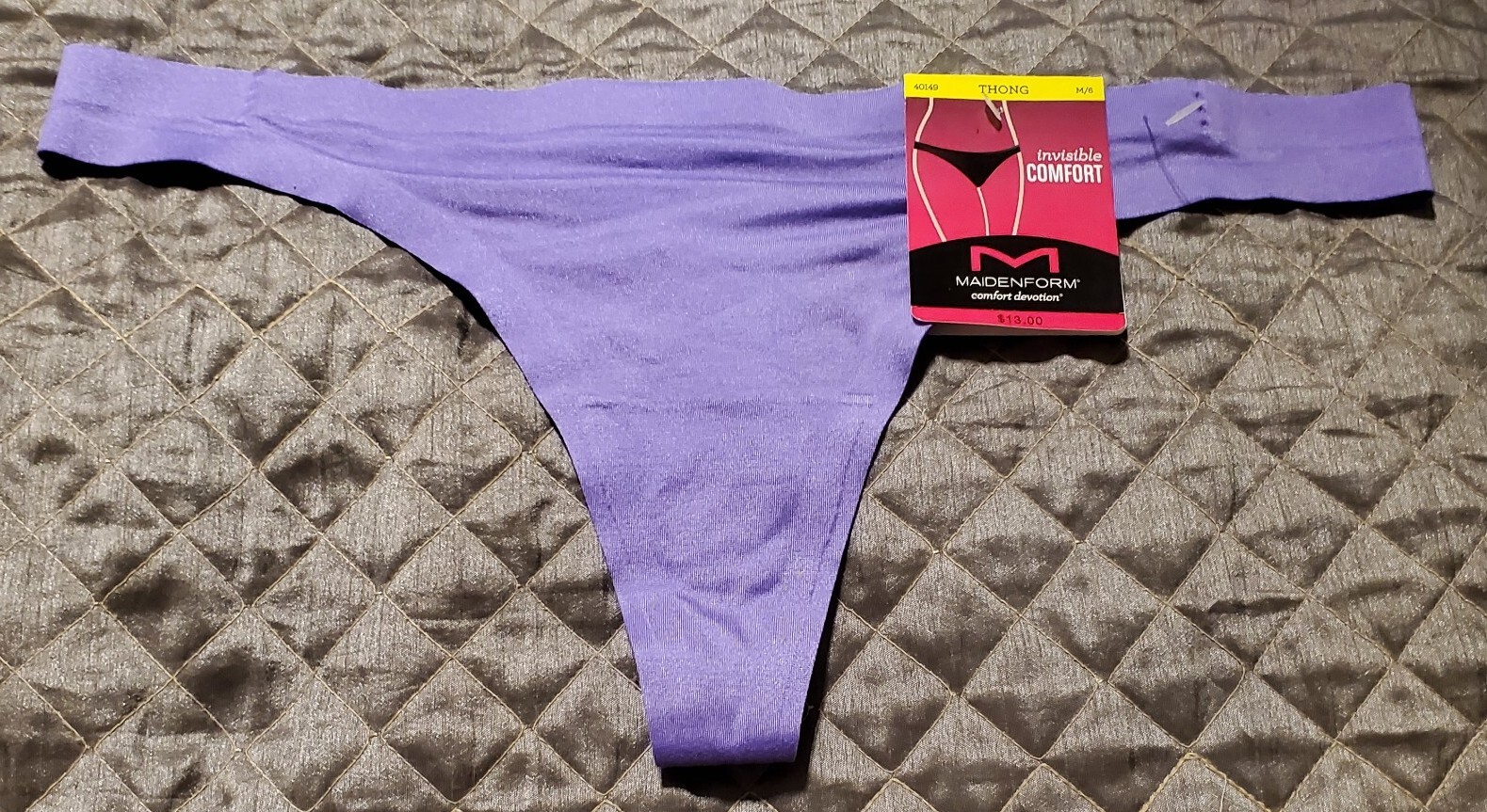 MAIDENFORM Size M/6~40149~Lively Lavender Comfort Devotion Thong NWT