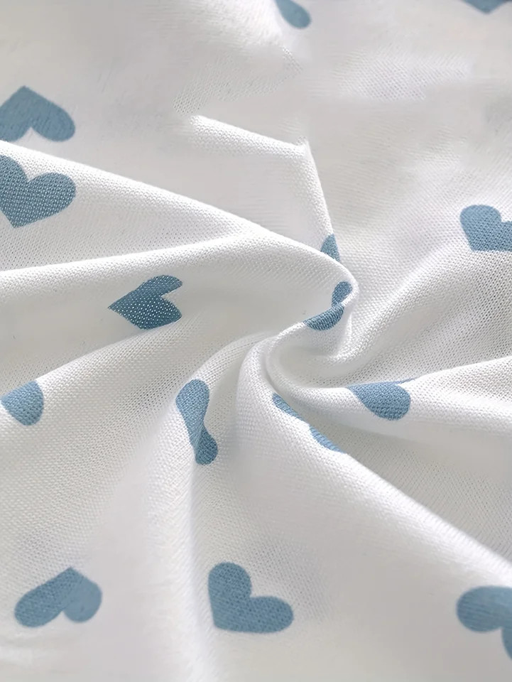 Cotton Brief Panties Heart Print Womens Soft Breathable Underwear 5 Pcs