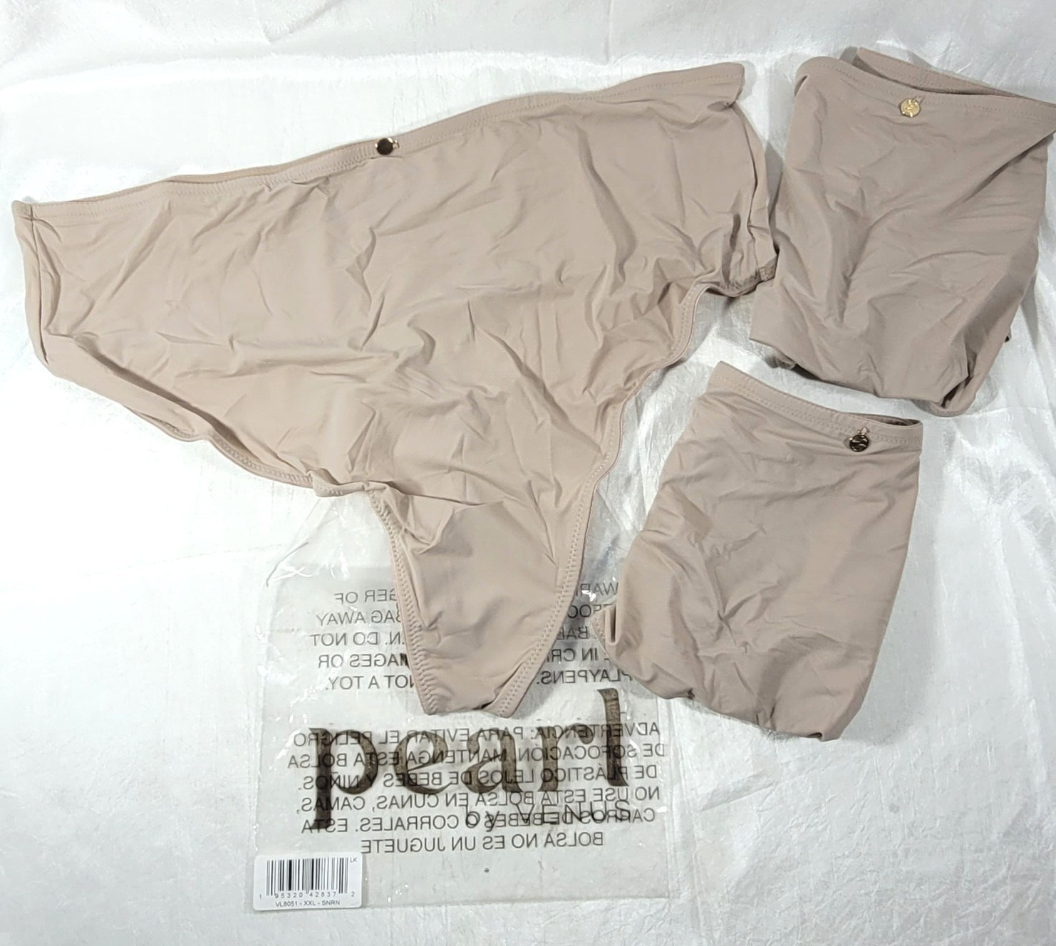 Pearl by Venus Women’s 3-Pack Butter Soft Thong Panties – Sand – XXL (22/24)