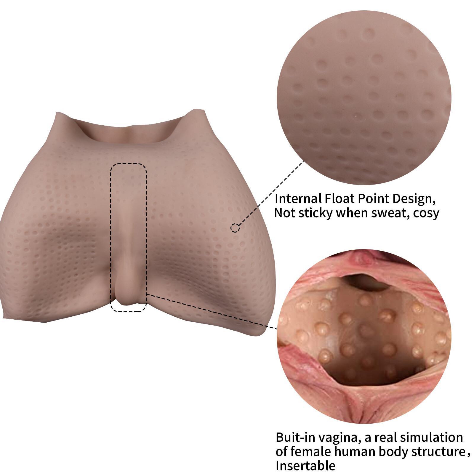 Transgender silicone panties false pants thick hips butt enhancer briefs