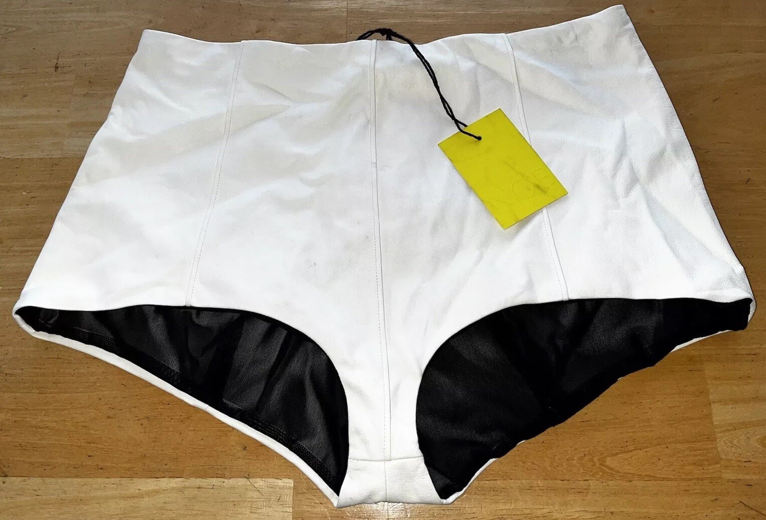 NWT NWD Noe Undergarments Edward Soft Leather Shortie In Cream Ivory Sz 2 /Small