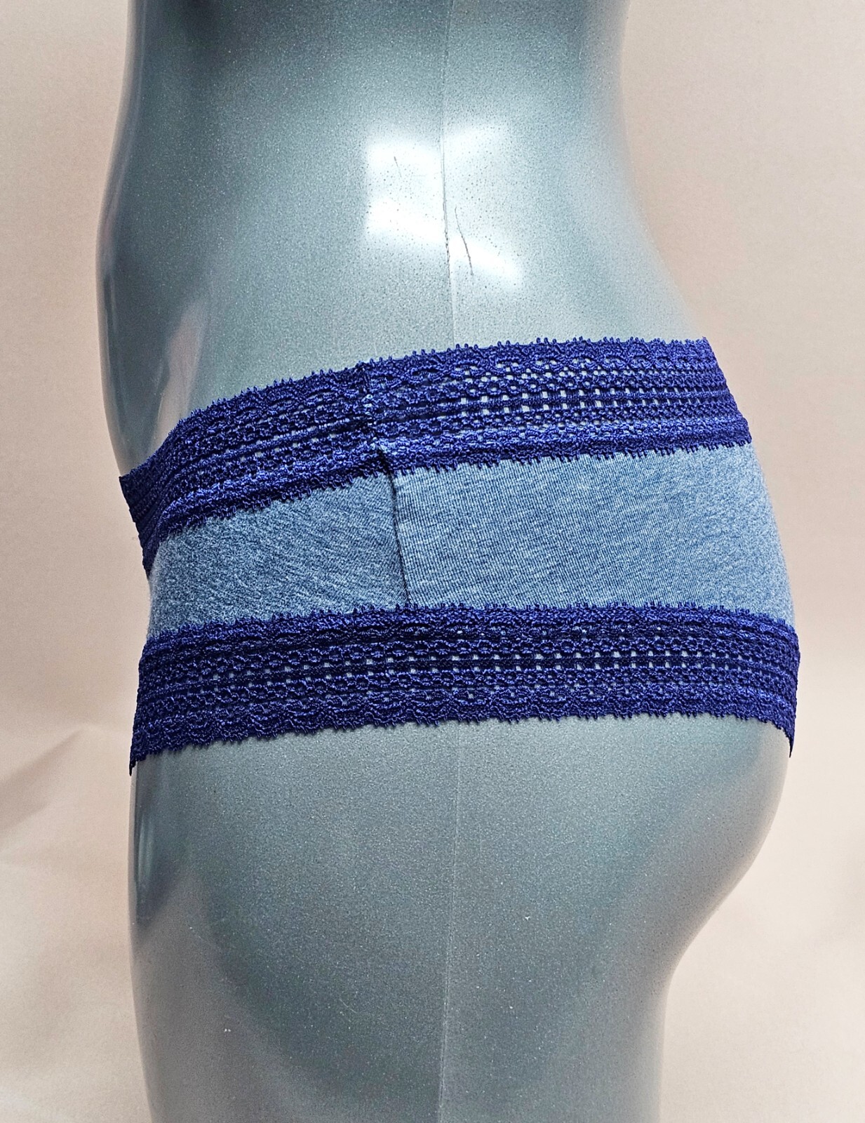 La Senza Hipster Knickers Sexy Blue Contrast Lace Trim Cheeky Size S to XL (B10R
