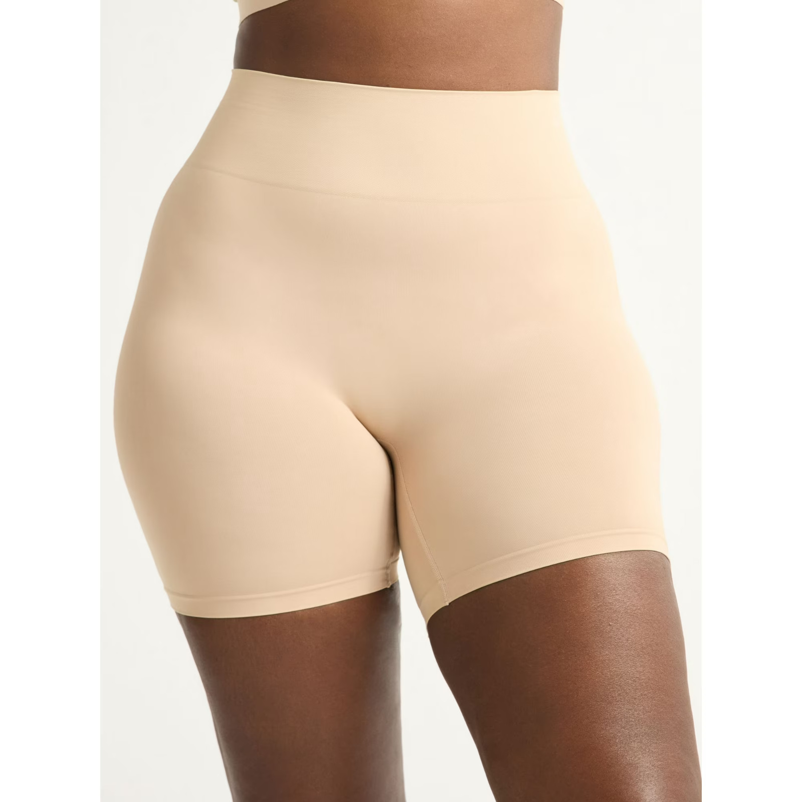 NEW Joyspun Womens Seamless Bike Shorts XL 6 Inch Adobe Tan