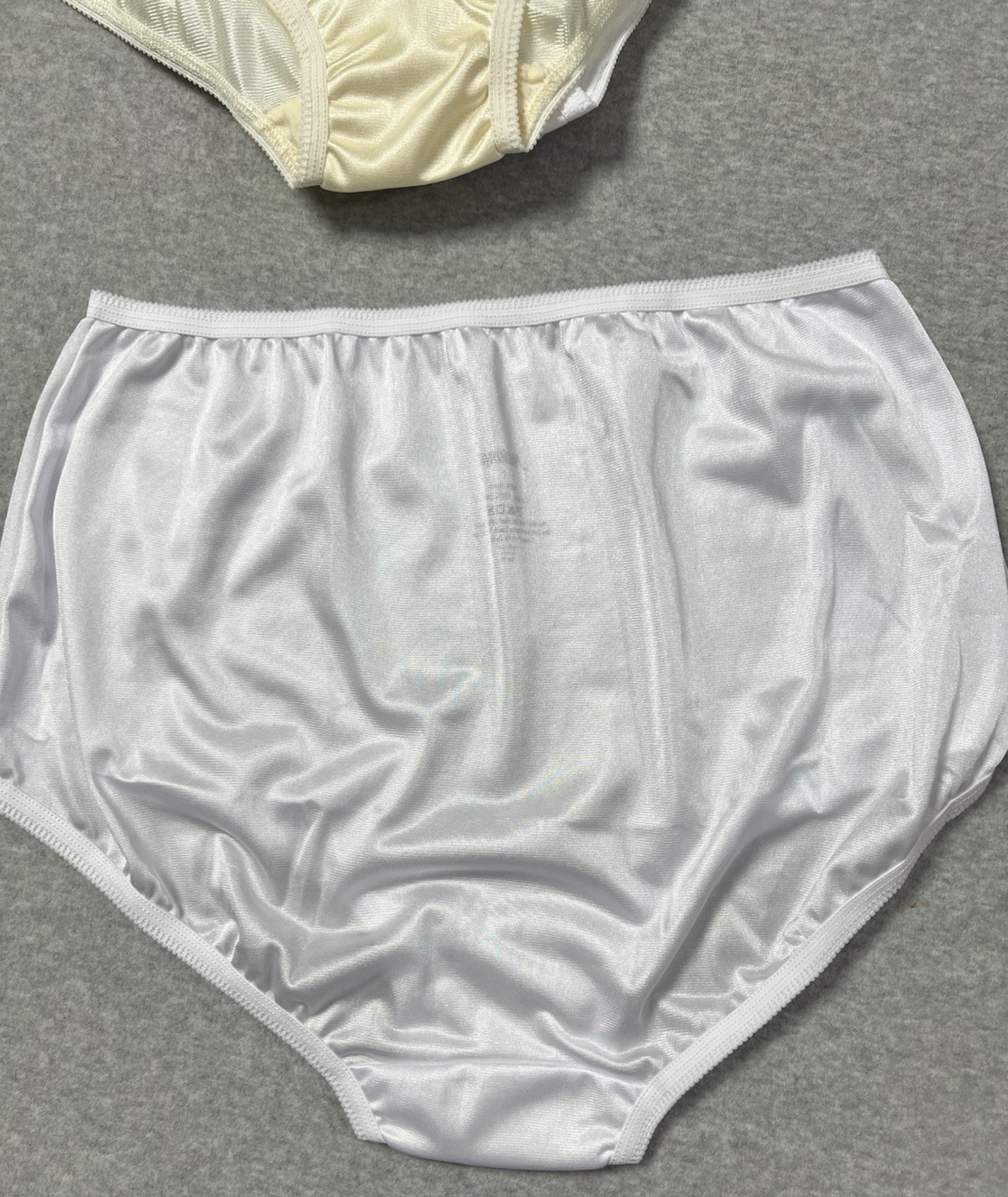 National 100% Nylon w Cotton Gusset 6 Pair Pack Briefs Panties Size 7 White Ivor