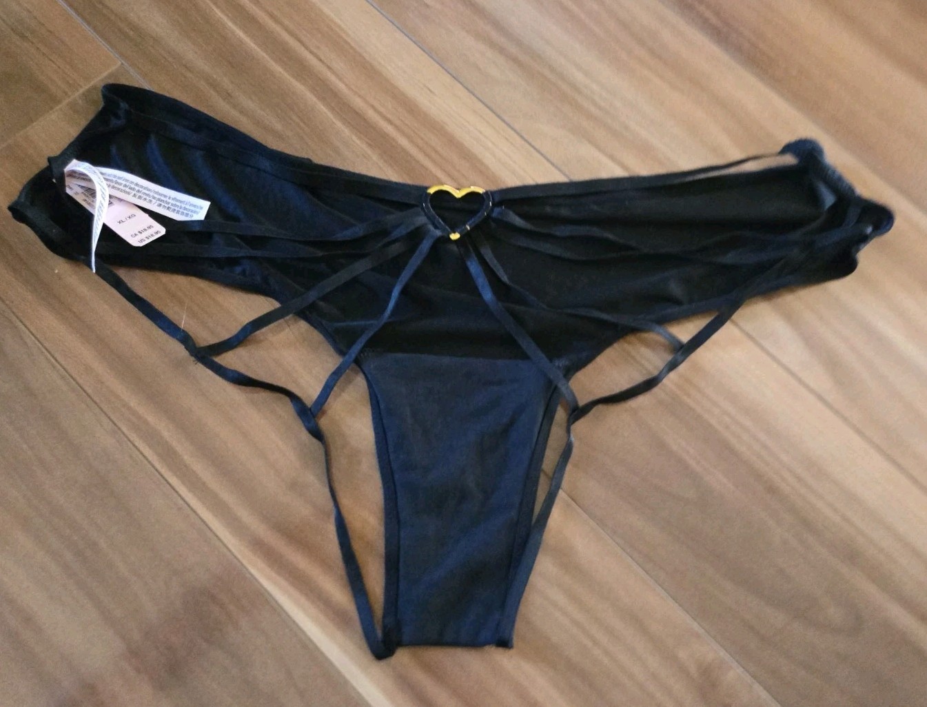 NWT Victorias Secret Very Backless strappy panties sexy heart hardware open back