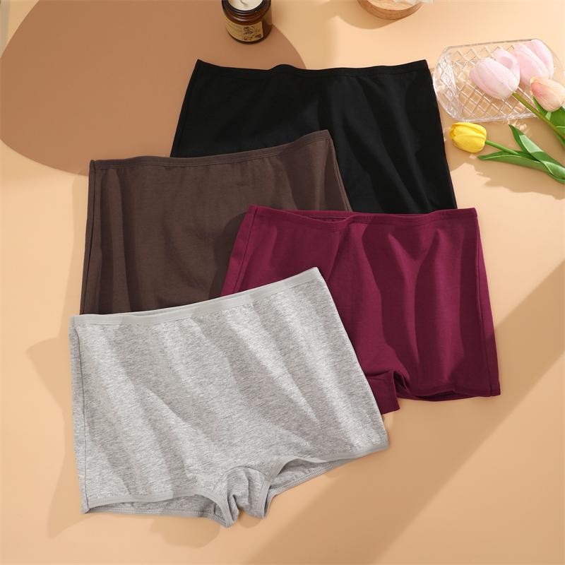 FINETOO 3PCS Women’s Cotton Boyshort Panties Low Waist Breathable Boxer Briefs