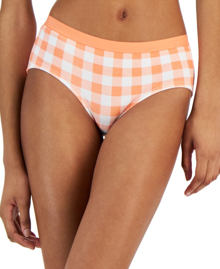 Jenni Women’s Lace Trim Hipster Underwear, Gingham Check, Medium