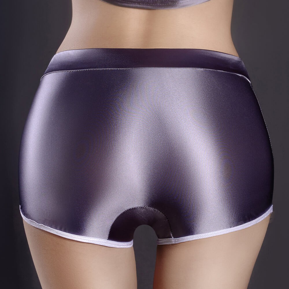 3 Pack Sexy Womens Shiny Satin Boyshorts Underwear Panties Undies Shortie Briefs