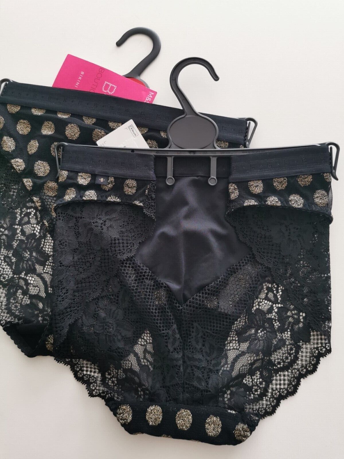 M&S B By Boutique Sparkle Spot x2 Bikini Knickers, S(8-10), M(12-14),L(16-18)