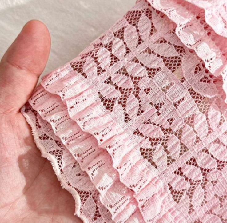 Women’s Kawaii Sweet Pink Lace Ruffle Floral Cut-Out Boyshort Panty size XL