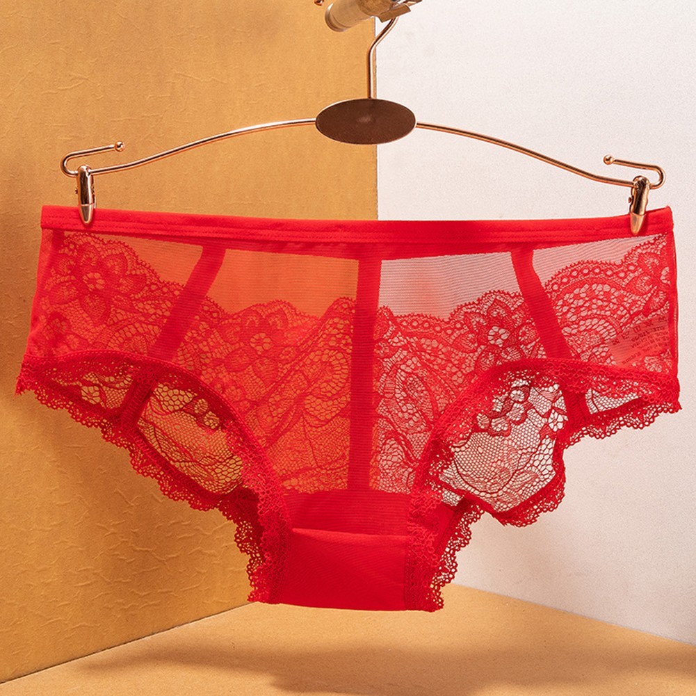 For Women’s Lace Patchwork Mesh Underwear Triangle Pants for Four Seasons