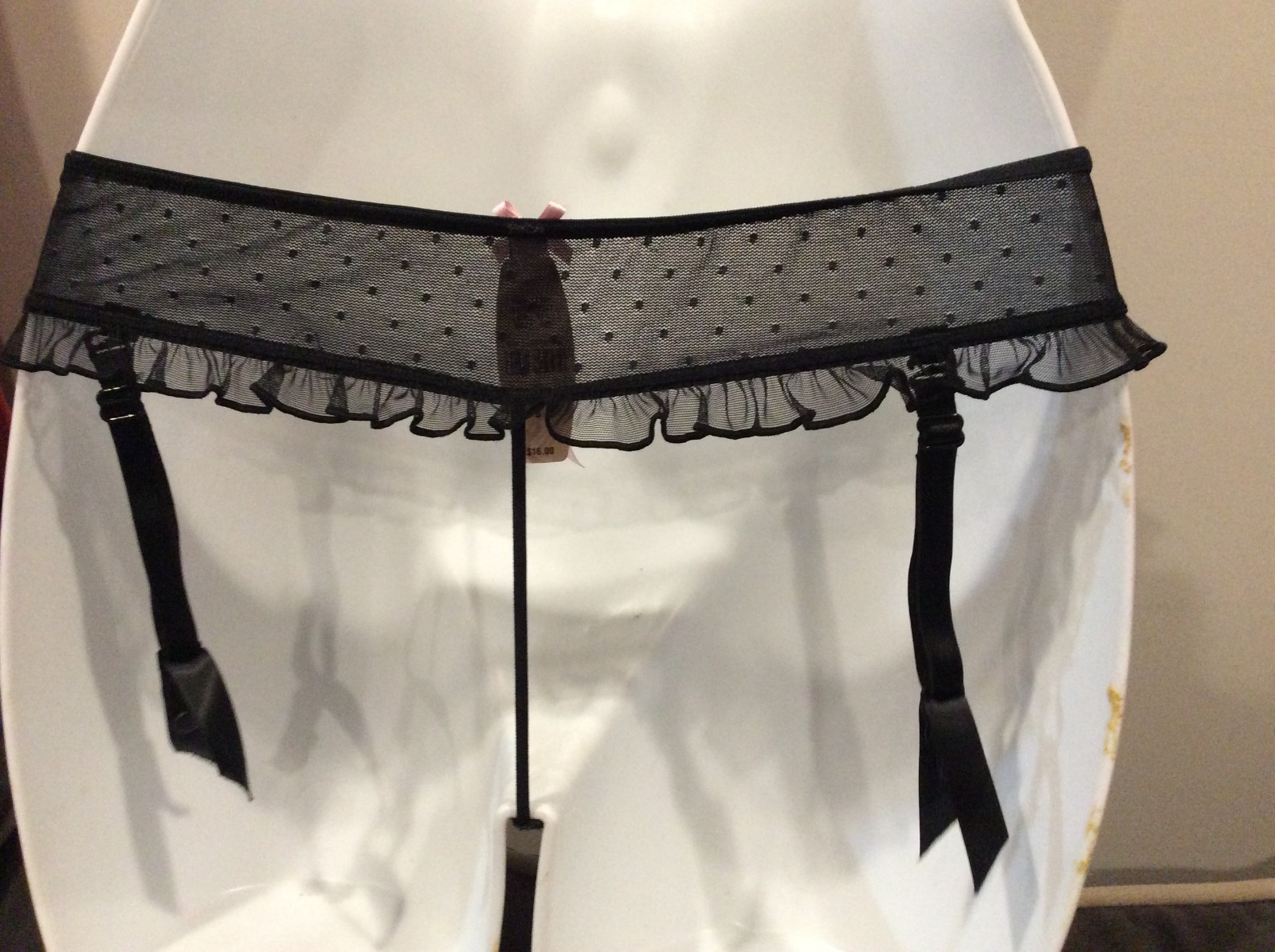 Vintage 2008 Victoria Secret Sexy Little Things Pink Mesh Garter Thong Size S