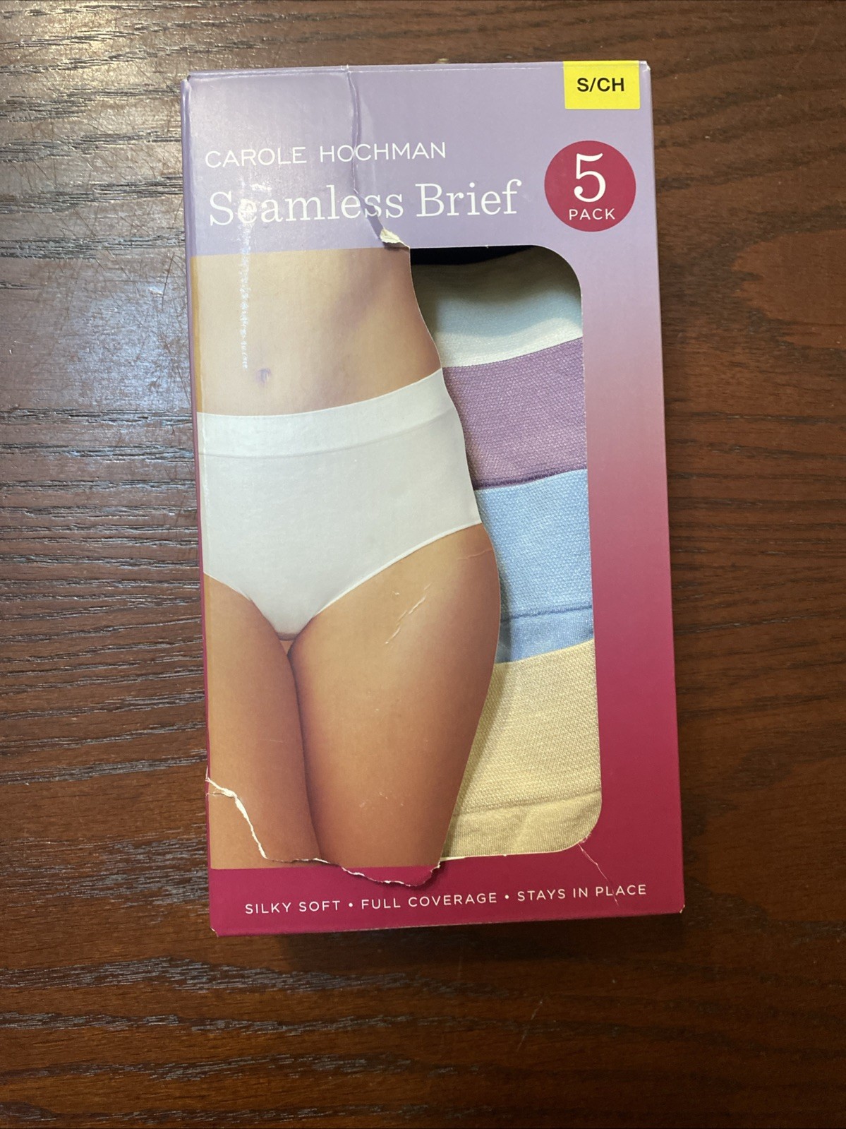 NWT CAROLE HOCHMAN 5 PK MULTI COLORED SILKY SOFT FULL COVERAGE BRIEFS SZ S #306C