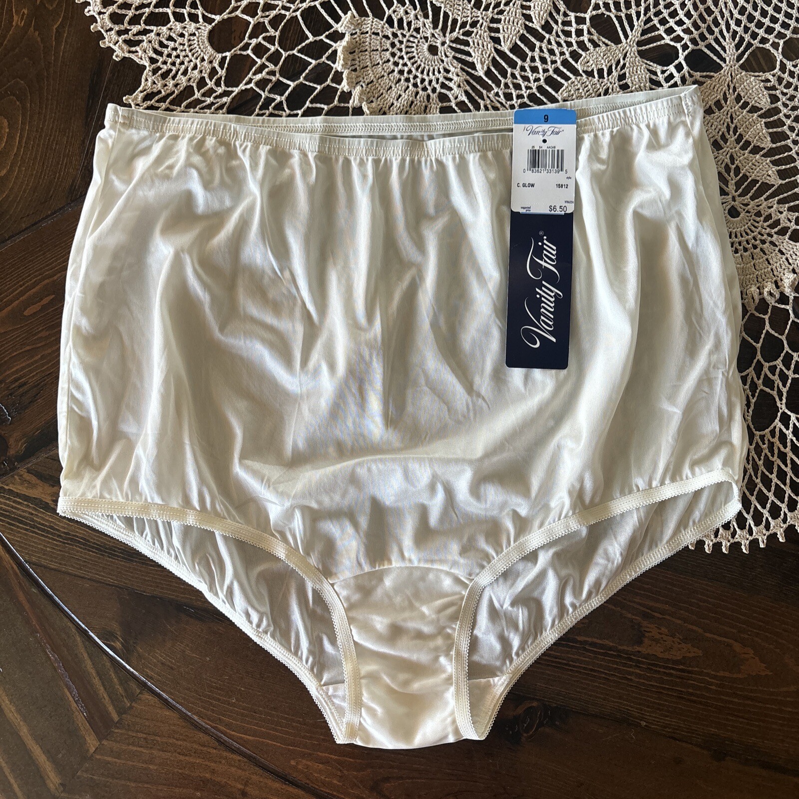 NWT Vanity Fair 15812 Nylon Granny Panty Panties C Glow 9 48 Sissy Pale Yellow