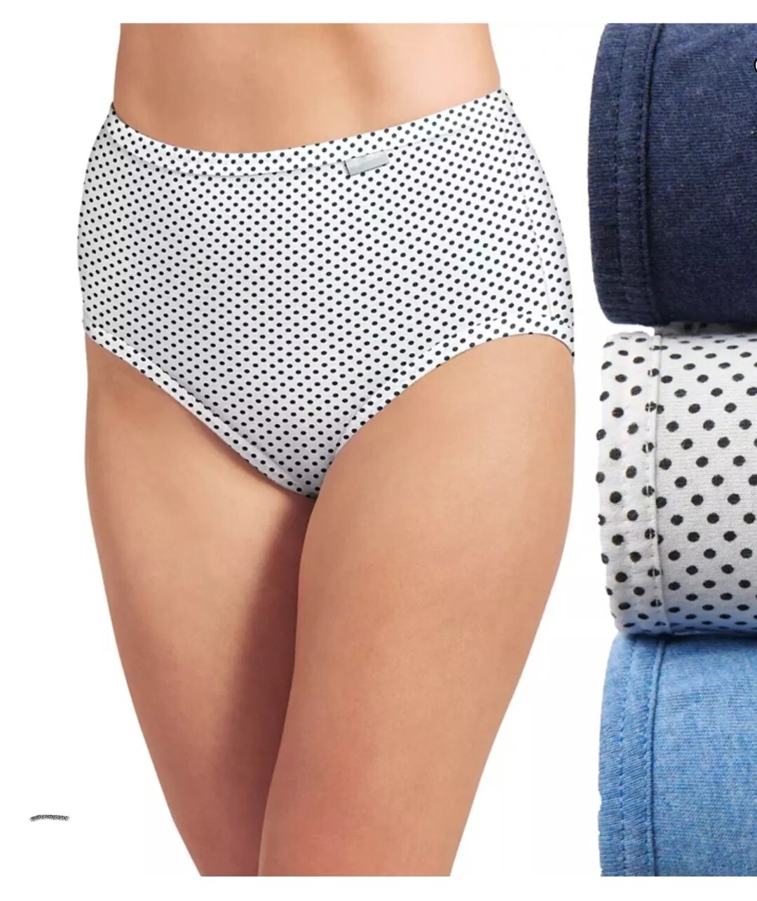 Women 5 S Jockey 3-Pack Briefs (Sea Blue Dot) 100% Cotton Comfort Classic Elance