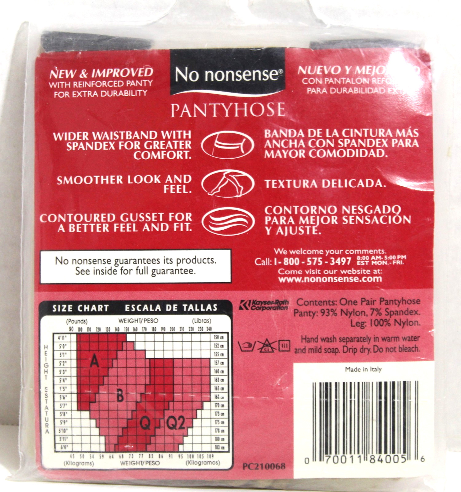 No nonsense Regular Premium Nylong Pantyhose Nude Reinforced Toe Size B