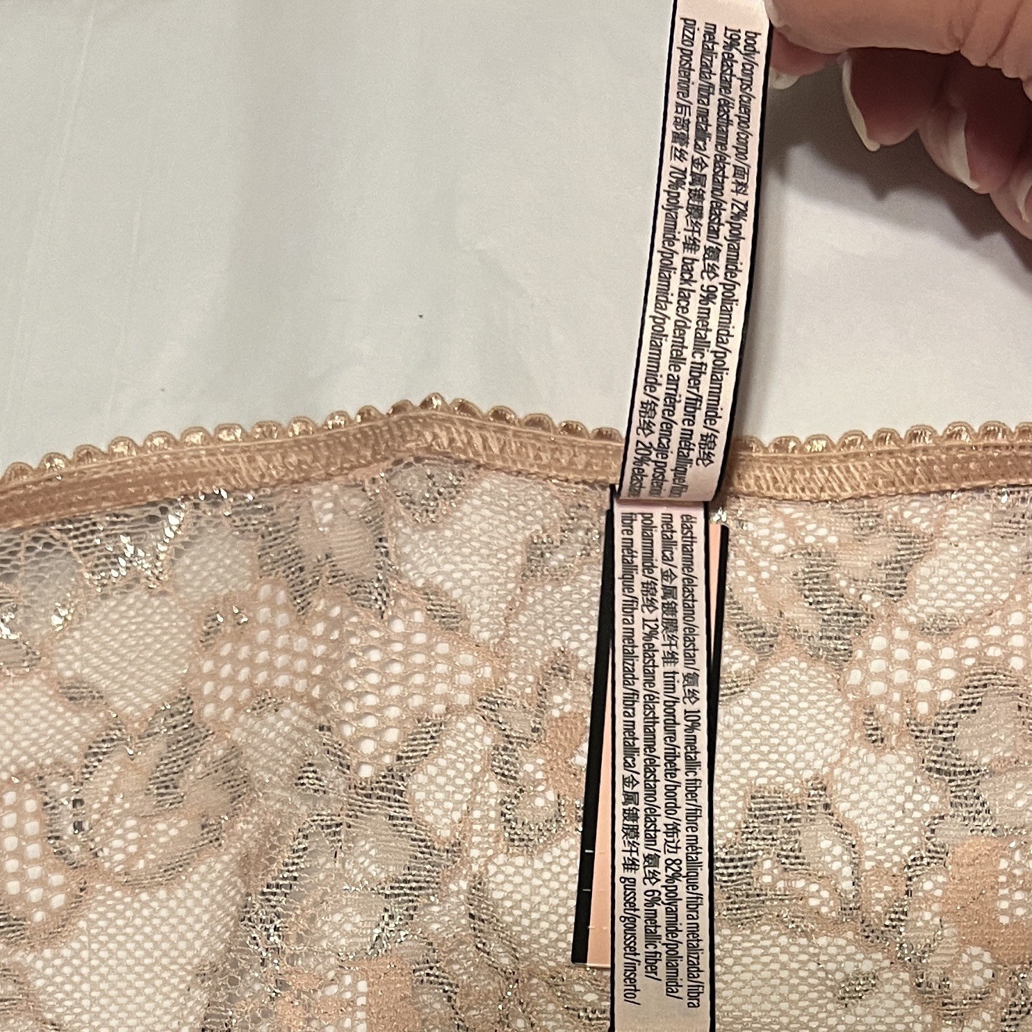 Victoria’s Secret Dream Angels Cheekini Panty XXL Rose Pink And Silver Lace New