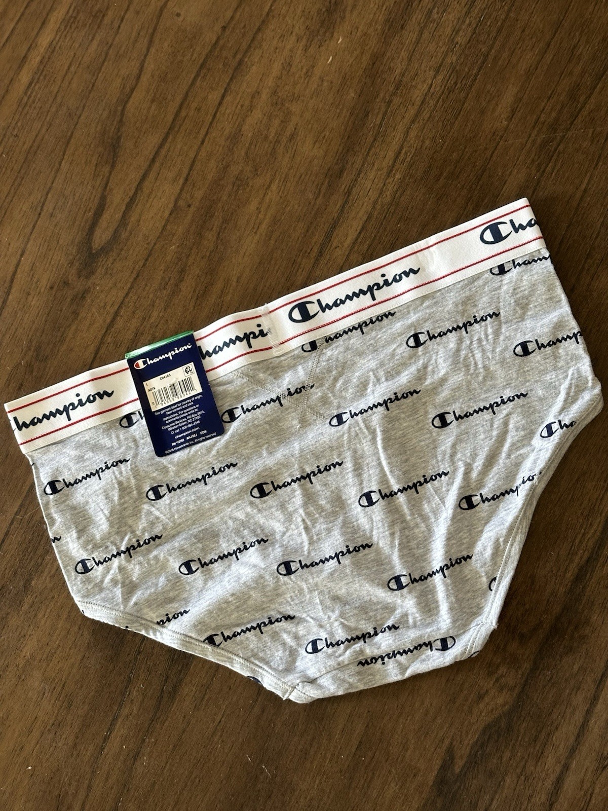 Champion Double Dry Grey Navy Ch41as Hipster Large L Panties NWT