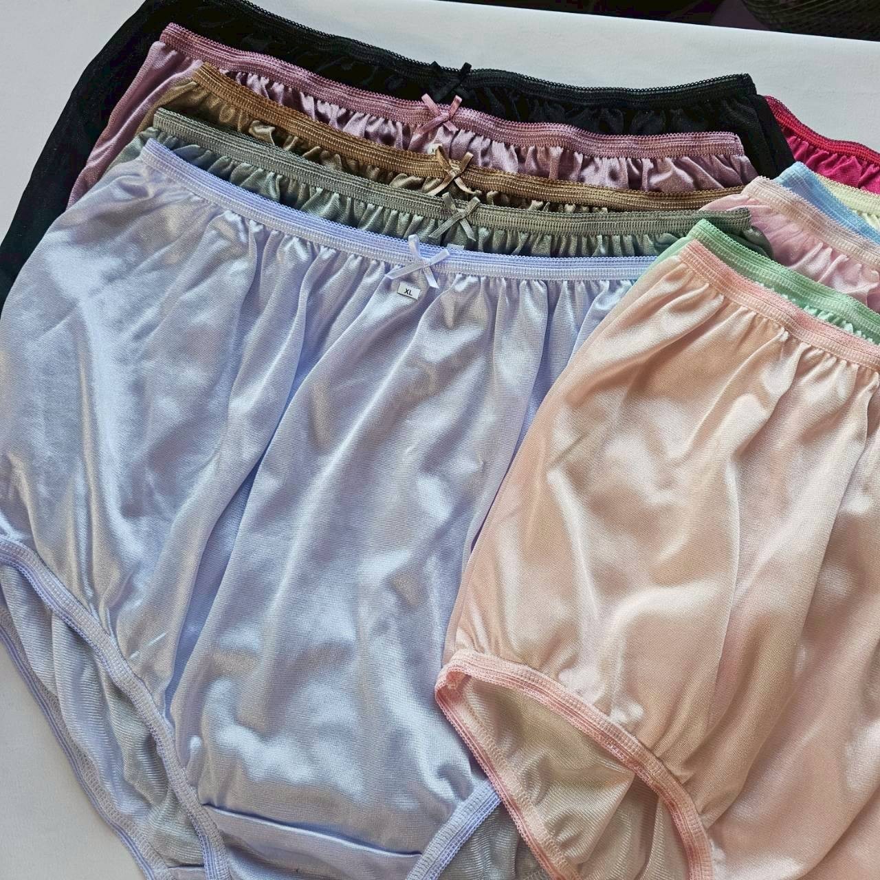 17 Big Underwear Nylon Granny Panties soft Silky Briefs Woman High Waist 42″-50″