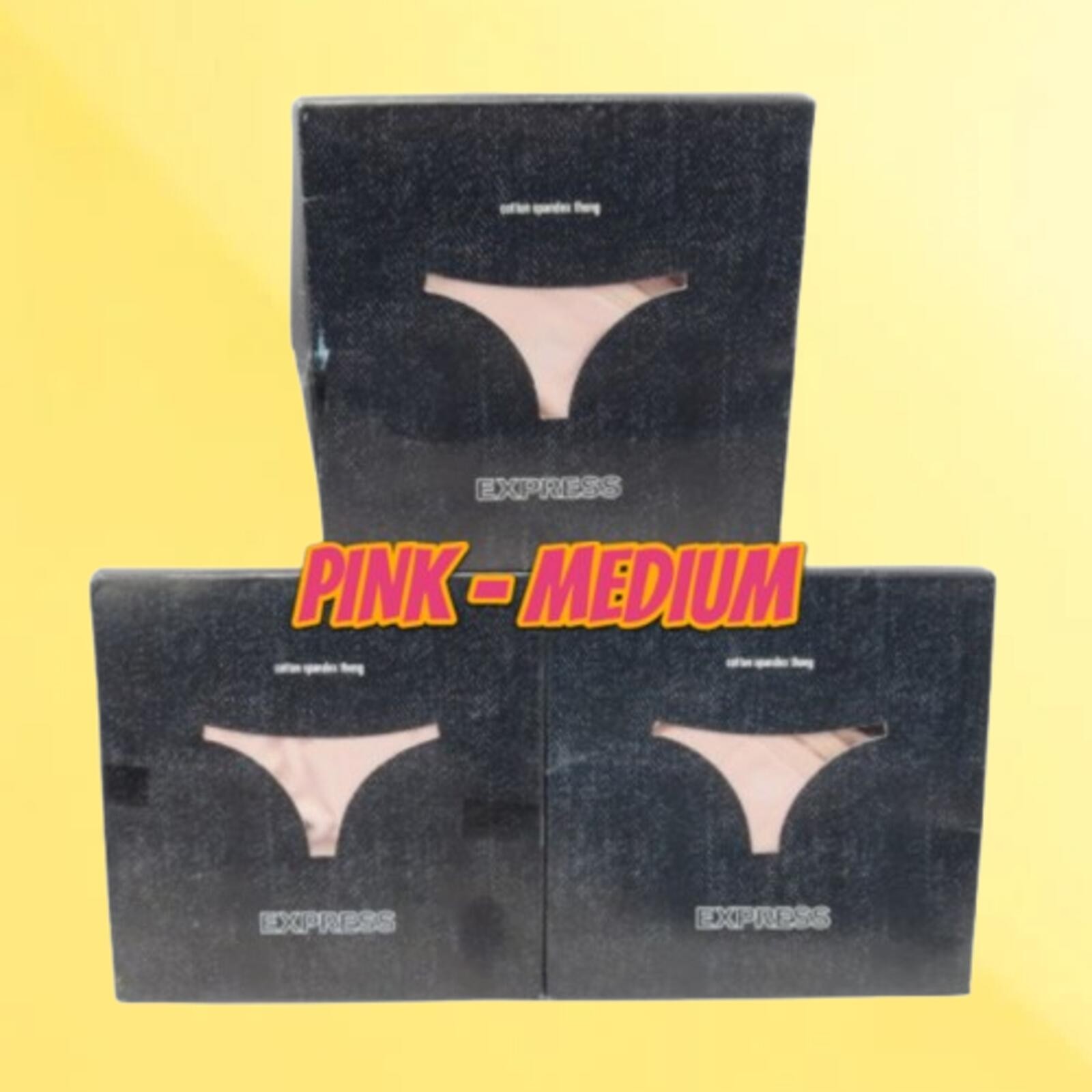 EXPRESS INTIMATES COTTON SPANDEX THONG PANTY PINK SIZE MEDIUM BOXED LOT OF 3