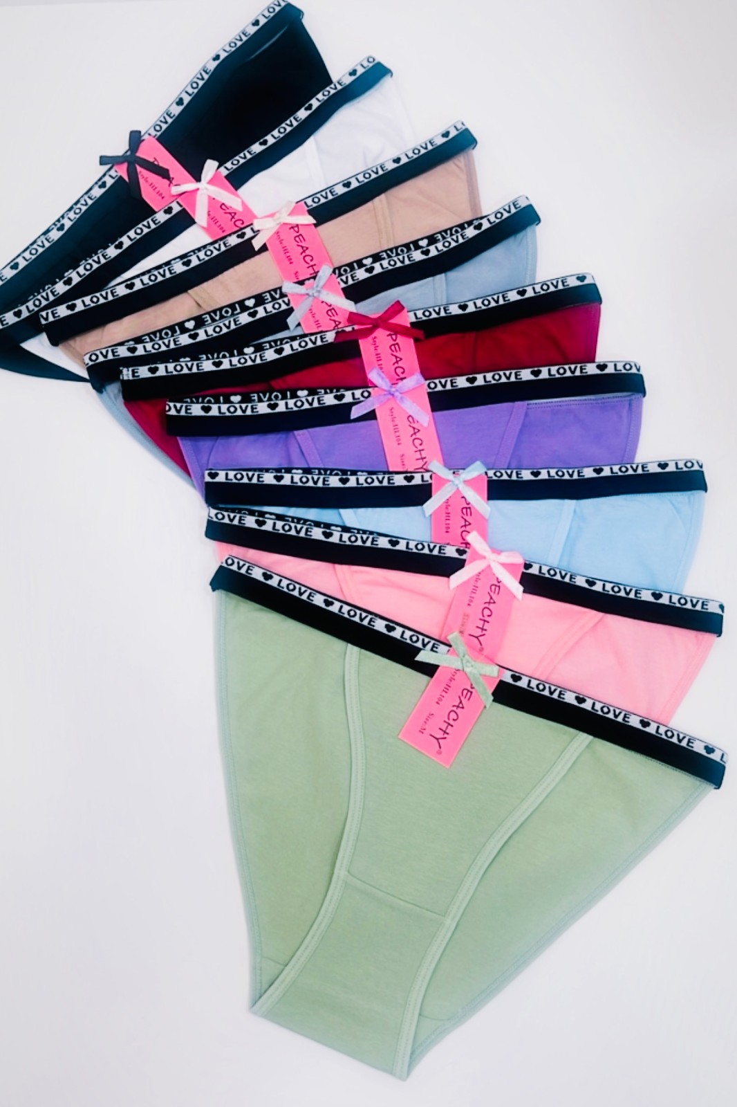 Love Cotton Bikini String Underwear Cheeky Hi Cut Panties Pack of 6 Women Teen