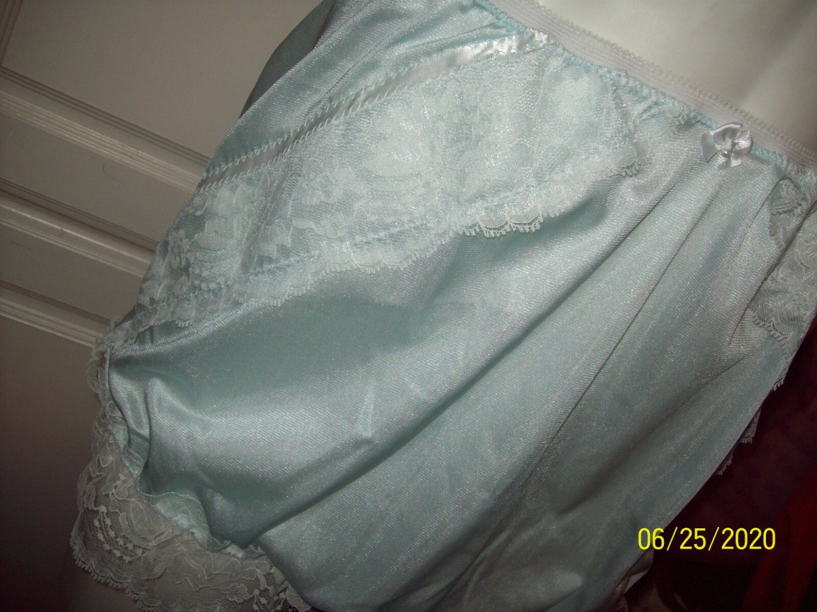 CLEARANCE LIGHT BLUE Nylon Tricot Bloomer SISSY PANTY Men Women 29-44″ Waistband