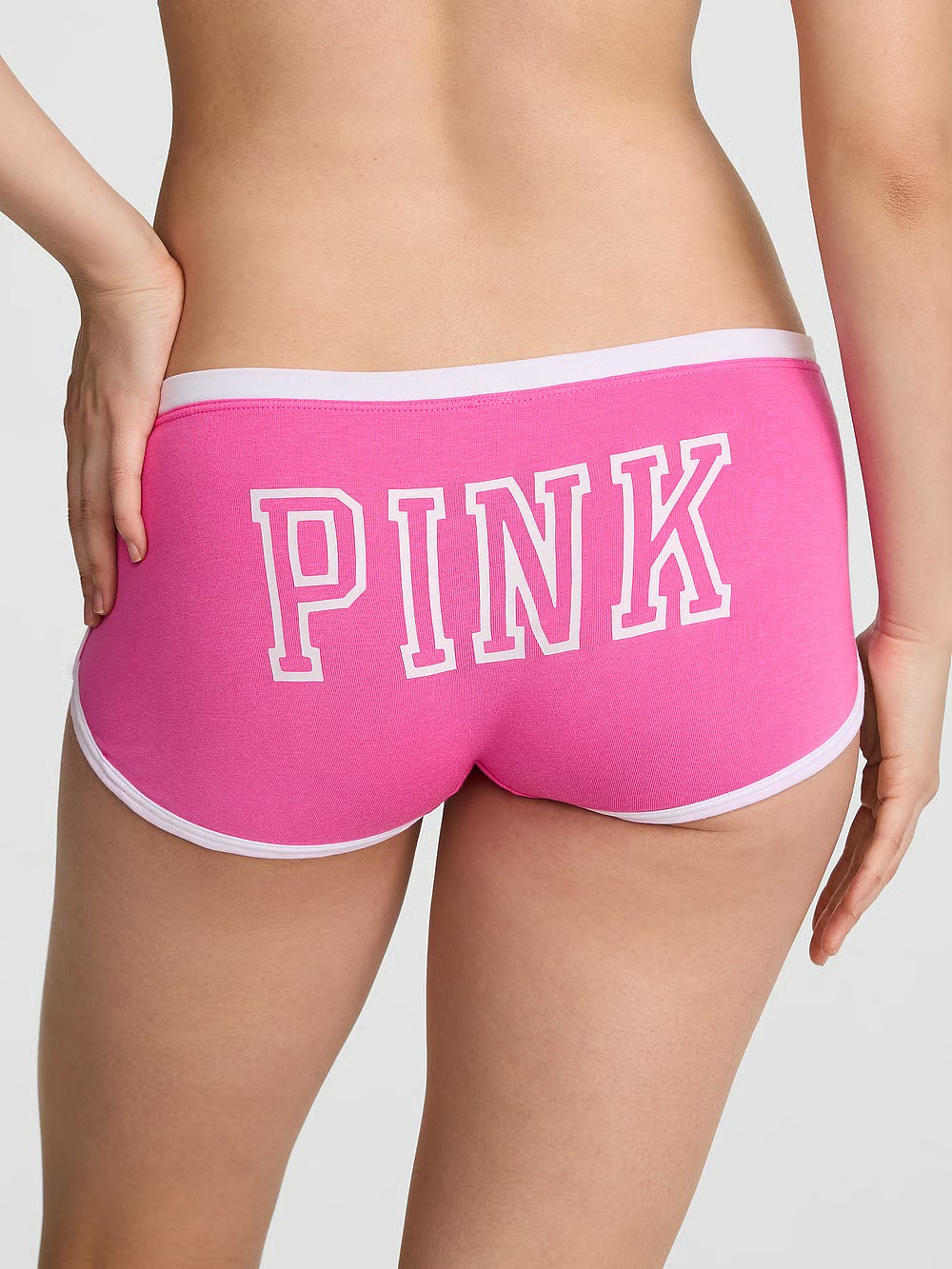 Victoria’s Secret PINK – L Cotton Dorm Boyshort Panty – Pink White Dog Large